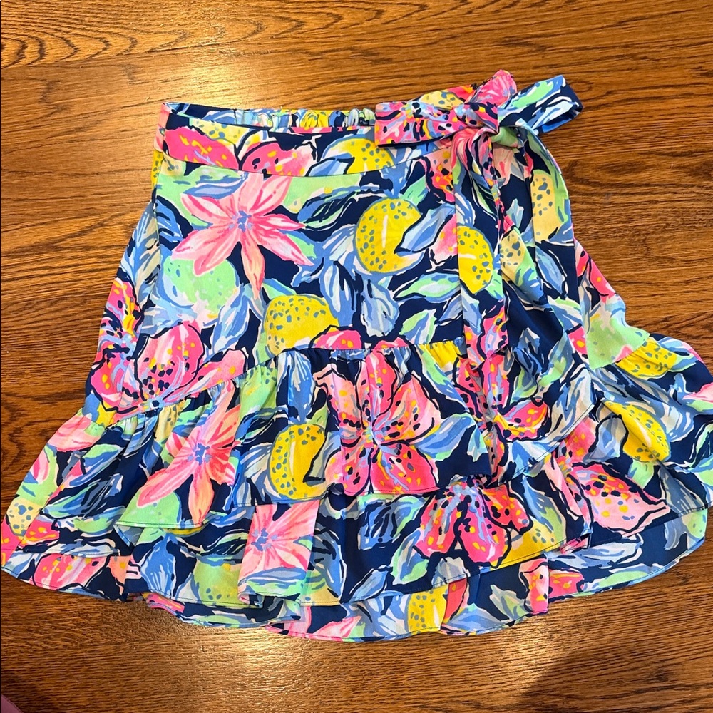 Lilly Pulitzer Blue and Pink Floral Skirt